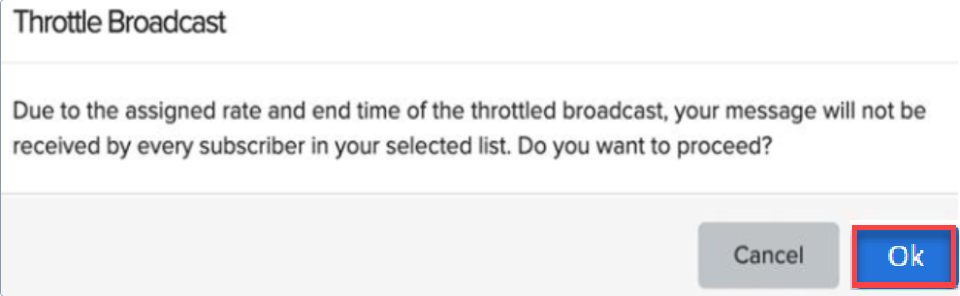 throttled broadcast message